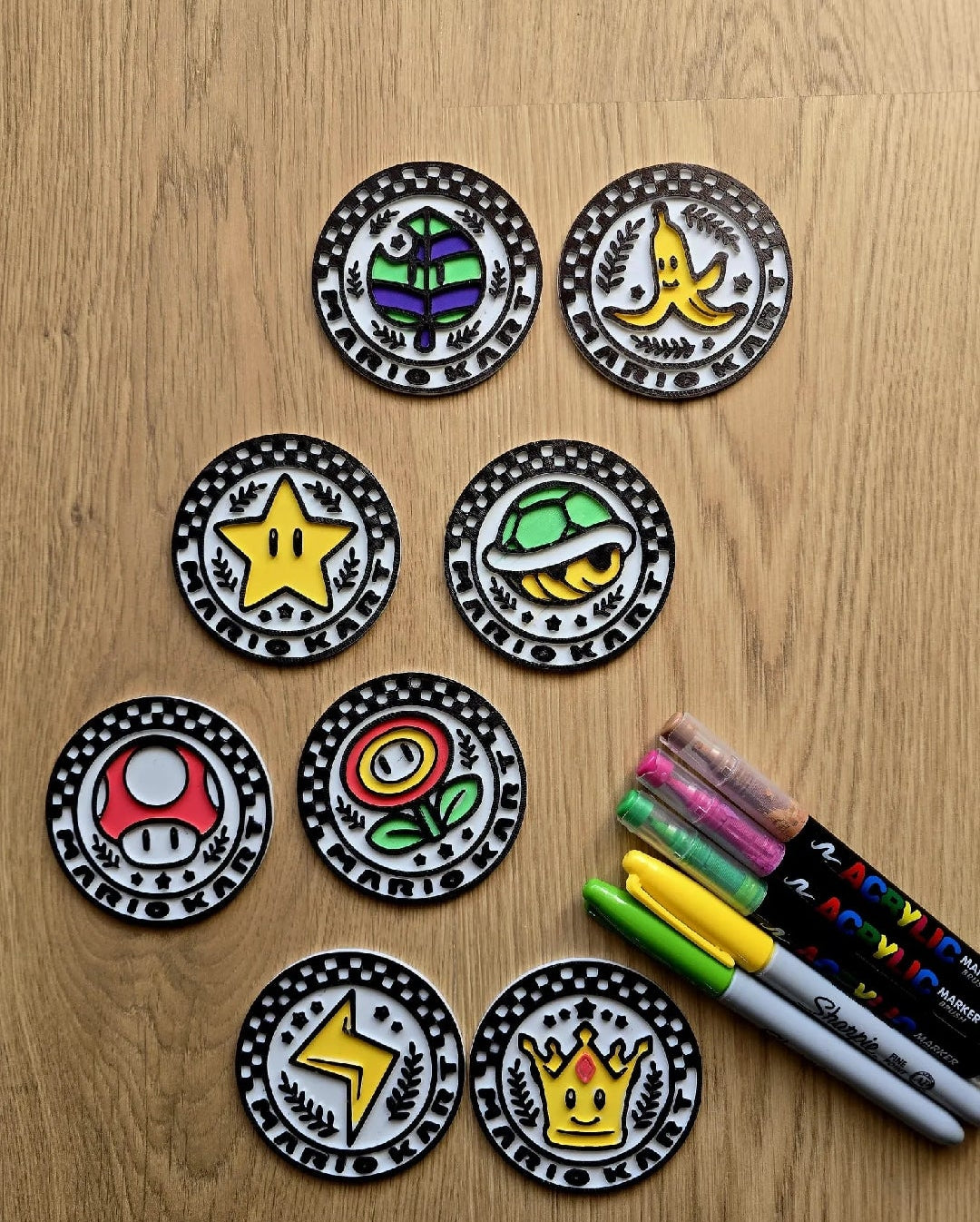 Figuras para colorear Mario Kart pack 8 unidades